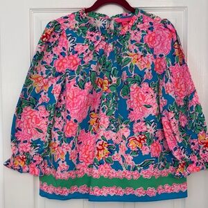 Lilly Pulitzer Pink and Blue Floral Top